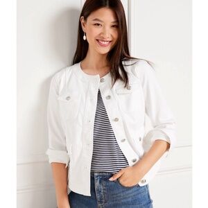 Talbots Fashion Denim Jacket White Size XL  L/N Condition
